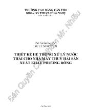 Đồ án Thiết kế hệ thống xử lý nước thải cho nhà máy thủy sản xuất khẩu Đông Phương