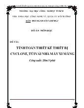 Đồ án Tính toán thiết kế thiết bị cyclone, túi vải nhà máy xi măng