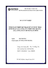 Đồ án Tính toán thiết kế trạm xử lý nước thải sinh hoạt của công ty TNHH VMC Hoàng Gia, công suất 205 m3/ Ngày đêm