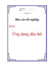 Đồ án Ứng dụng dầu thô