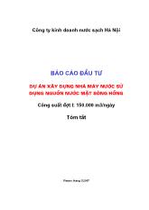 Dự án xây dựng nhà máy nước sử dụng nguồn nước mặt sông Hồng