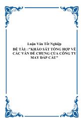 Khảo sát tổng hợp về các vấn đề chung của công ty may Đáp Cầu