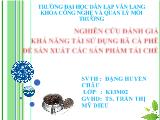 Nghiên cứu đánh giá khả năng tái sử dụng bã cà phê để sản xuất các sản phẩm tái chế