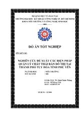Nghiên cứu đề xuất các biện pháp quản lý chất thải rắn đô thị tại thành phố Tuy Hòa tỉnh Phú Yên