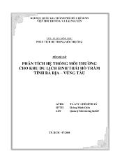 Phân tích hệ thống môi trường cho khu du lịch sinh thái Hồ Tràm tỉnh Bà Rịa - Vũng Tàu