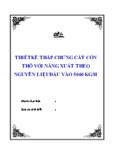 Thiết kế tháp chưng cất cồn thô với năng xuất theo nguyên liệu đầu vào 5000 kg/h