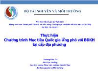 Thực hiện chường trình mục tiêu quốc gia ứng phó với biến đổi khí hậu tại cấp địa phương