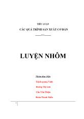 Tiểu luận Các quá trình sản xuất cơ bản của luyện nhôm