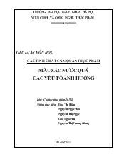 Tiểu luận Màu sắc nước quả các yếu tố ảnh hưởng