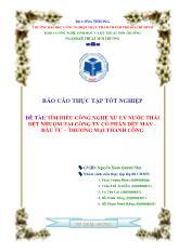 Tìm hiểu công nghệ xử lý nước thải dệt nhuộm tại công ty cổ phần dệt may - đầu tư - thương mại thành công