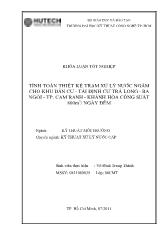 Tính toán thiết kế trạm xử lý nước ngầm cho khu dân cư - Tái định cư Trà Long - Ba Ngòi Tp.Cam Ranh - Khành Hoà công suất 800m3/ ngày đêm