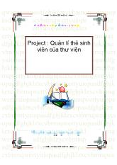 Đề tài Quản lí thẻ sinh viên của thư viện
