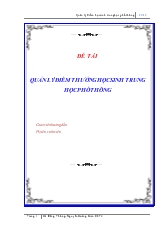 Đề tài Quản lý điểm học sinh trung học phổ thông
