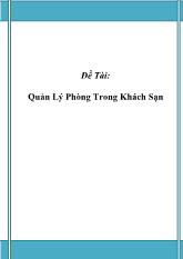 Đề tài Quản lý phòng trong khách sạn