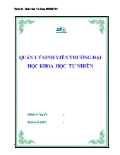 Đề tài Quản lý sinh viên trường đại học khoa học tự nhiên