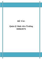 Đề tài Quản lý sinh viên trường đại học tự nhiên