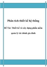 Đề tài Thiết kế và xây dựng phần mềm quản lý tài chính gia đình