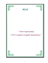Đề tài Thực trạng ứng dụng CNTT trong nhà trường phổ thông hiện nay