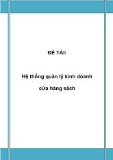 Đồ án Hệ thống quản lý kinh doanh cửa hàng sách