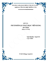 Đồ án Phần mềm quản lý học viên bằng access