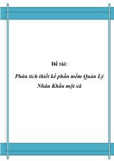 Đồ án Phân tích thiết kế phần mềm Quản Lý Nhân Khẩu một xã