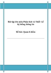 Đồ án Phân tích và thiết kế hệ thống quản lí điểm