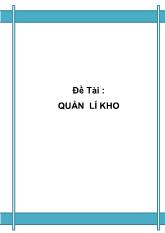 Đồ án Quản lí kho