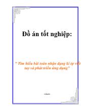 Đồ án Tìm hiểu bài toán nhận dạng kí tự viết tay và phát triển ứng dụng