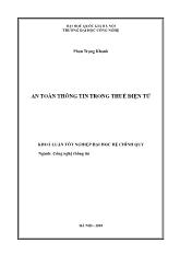Luận văn An toàn thông tin trong thuế điện tử