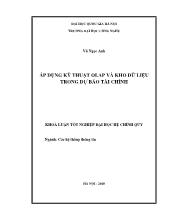 Luận văn Áp dụng kỹ thuật olap và kho dữ liệu trong dự báo tài chính
