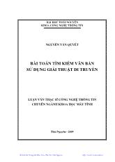 Luận văn Bài toán tìm kiếm văn bản sử dụng giải thuật di truyền