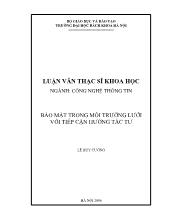Luận văn Bảo mật trong môi trường lưới với tiếp cận hướng tác từ