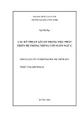 Luận văn Các kỹ thuật gỡ lỗi trong việc phát triển hệ thống nhúng với ngôn ngữ C