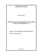 Luận văn Chuỗi đặc trưng âm thanh và ứng dụng trong tìm kiếm nhạc số
