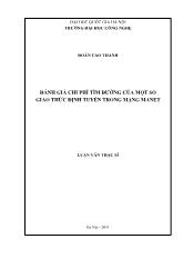 Luận văn Đánh giá chi phí tìm đường của một số giao thức định tuyến trong mạng manet