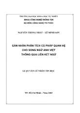 Luận văn Gán nhãn phân tích cú pháp quan hệ cho song ngữ Anh-Việt thông qua liên kết ngữ