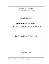 Luận văn Hàm green đa phức và xấp xỉ các hàm chỉnh hình