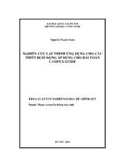 Luận văn Nghiên cứu lập trình ứng dụng cho các thiết bị di động áp dụng cho bài toán campus guide