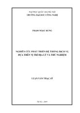 Luận văn Nghiên cứu phát triển hệ thống dịch vụ dựa trên vị trí địa lý và thử nghiệm