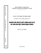 Luận văn -Nghiên cứu vấn đề chất lượng mạng dịch vụ và an toàn bảo mật trong mạng WIMAX