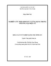 Luận văn Nghiên cứu web service và ứng dụng trong thương mại điện tử