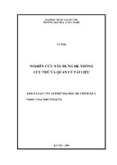 Luận văn Nghiên cứu xây dựng hệ thống lưu trữ và quản lý tài liệu
