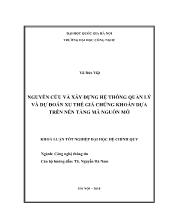 Luận văn Nguyên cứu và xây dựng hệ thống quản lý và dự đoán xu thế giá chứng khoán dựa trên nền tảng mã nguồn mở