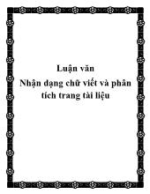 Luận văn Nhận dạng chữ viết và phân tích trang tài liệu
