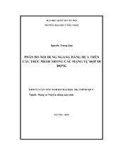 Luận văn Phân bổ nội dung ngang hàng dựa trên cấu trúc mesh trong các mạng tự hợp di động