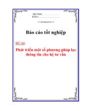 Luận văn Phát triển một số phương pháp lọc thông tin cho hệ tư vấn