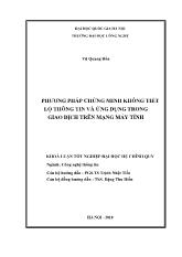 Luận văn Phương pháp chứng minh không tiết lộ thông tin và ứng dụng trong giao dịch trên mạng máy tính