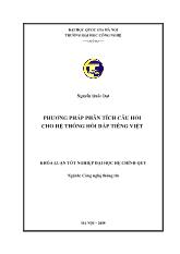 Luận văn Phương pháp phân tích câu hỏi cho hệ thống hỏi đáp tiếng Việt