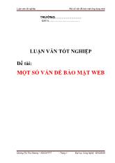 Luận văn Tốt nghiệp-Một số vấn đề bảo mật ứng dụng web