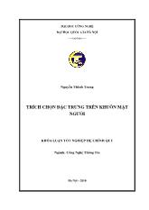 Luận văn Trích chọn đặc trưng trên khuôn mặt người